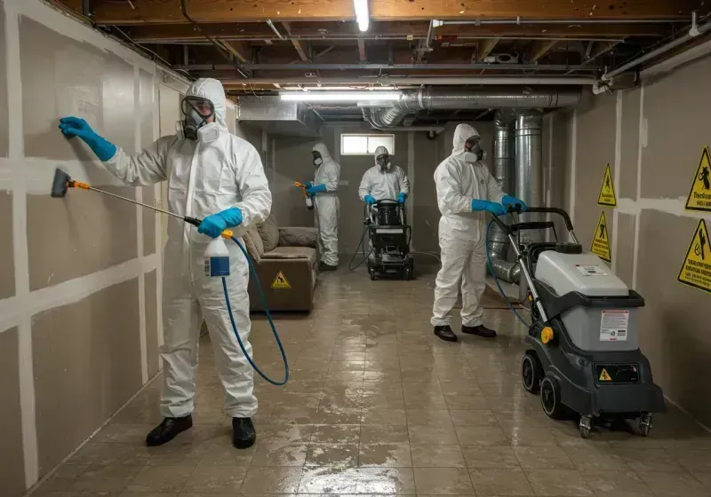 Basement Moisture Removal and Structural Drying process in Ramseur, NC